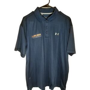 Under Armour XL Polo Mens Navy Auburn Track Field Shirt HeatGear Loose Fit